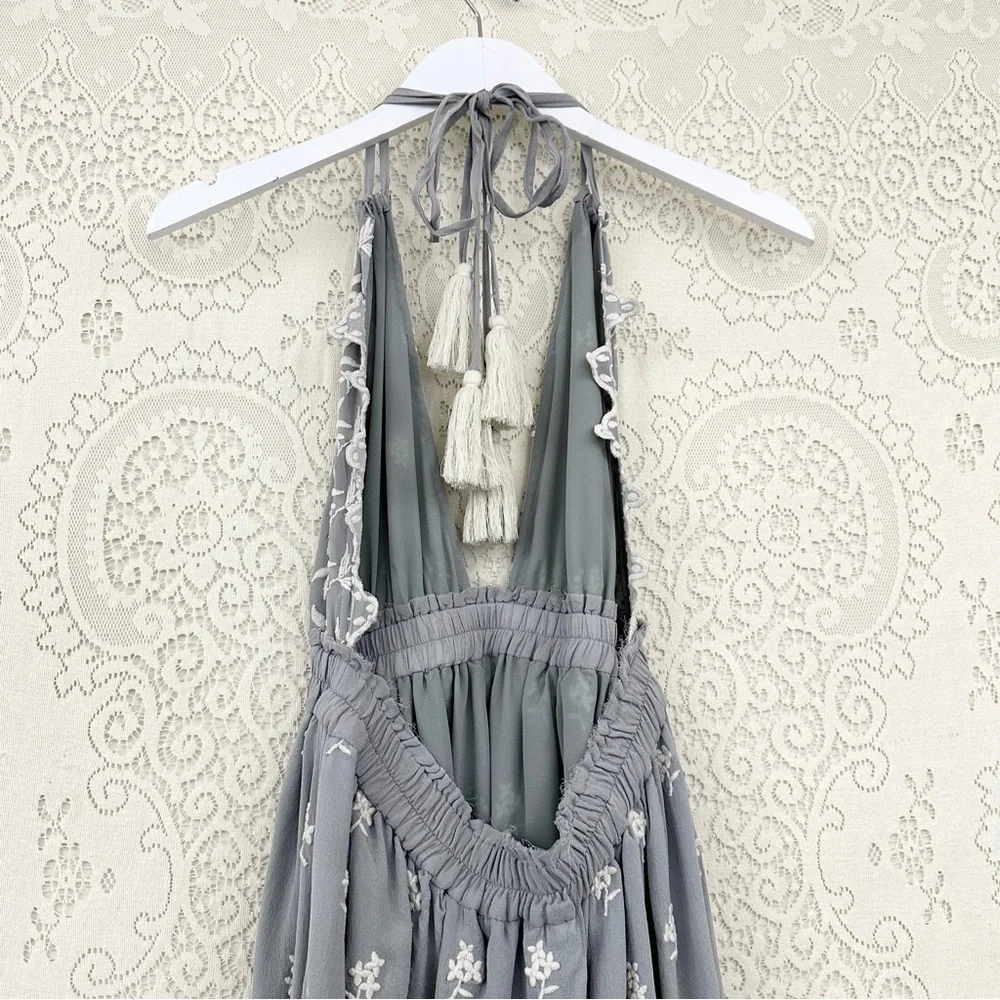 LoveShackFancy Isabel Dress in Dusty Sage Summer Garden - Picture 7 of 16